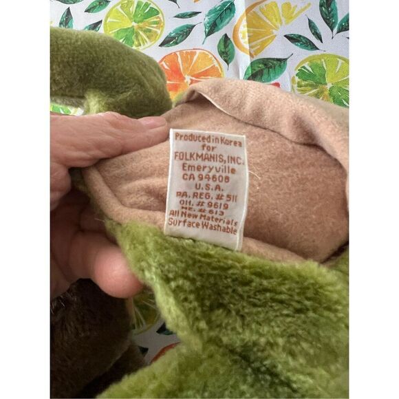 Three vintage plush hand puppets, jack rabbit, raccoon and frog folkmanis, dakin - Picture 8 of 16